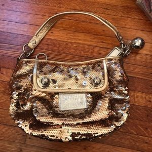 Coach purse with gold sequins! NWOT!